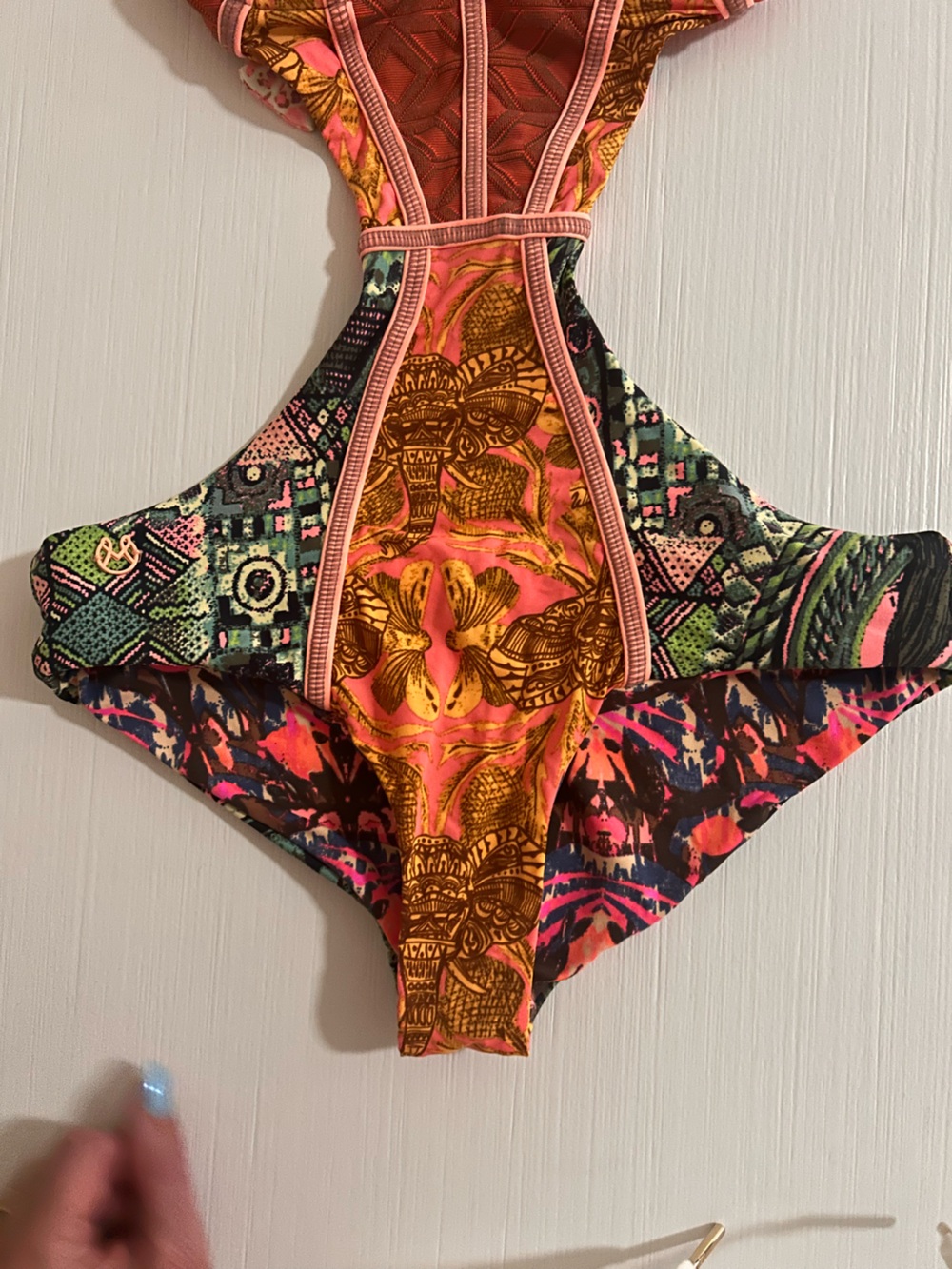 🌊🌺🐬Maaji Multicolor Removable Straps One-Piece Side Cut Out Swimsuit🌊🌸🌴 - Picture 5 of 15